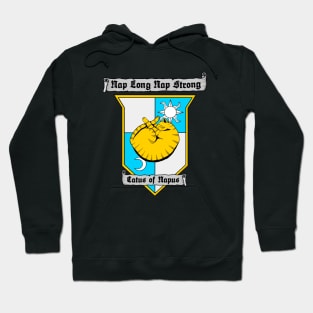 Cat Coat of Arms Shirt: Nap Long Nap Strong Hoodie